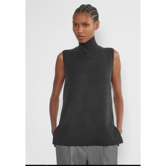 Aritzia Wilfred Durandal Sweater Vest Tunic 100% Merino Wool Small Chunk… - Picture 1 of 9